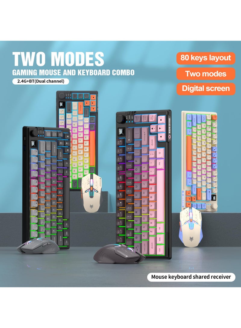 XUNFOX Wireless Gaming Keyboard and Mouse Combination, Glowing Mechanical Feel Keyboard, Ergonomic RGB Optical Mouse, for Gaming/Business  - Image 5