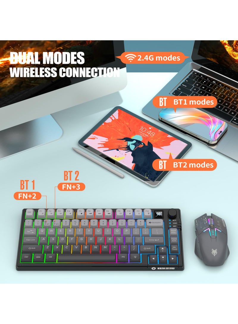 XUNFOX Wireless Gaming Keyboard and Mouse Combination, Glowing Mechanical Feel Keyboard, Ergonomic RGB Optical Mouse, for Gaming/Business  - Image 4