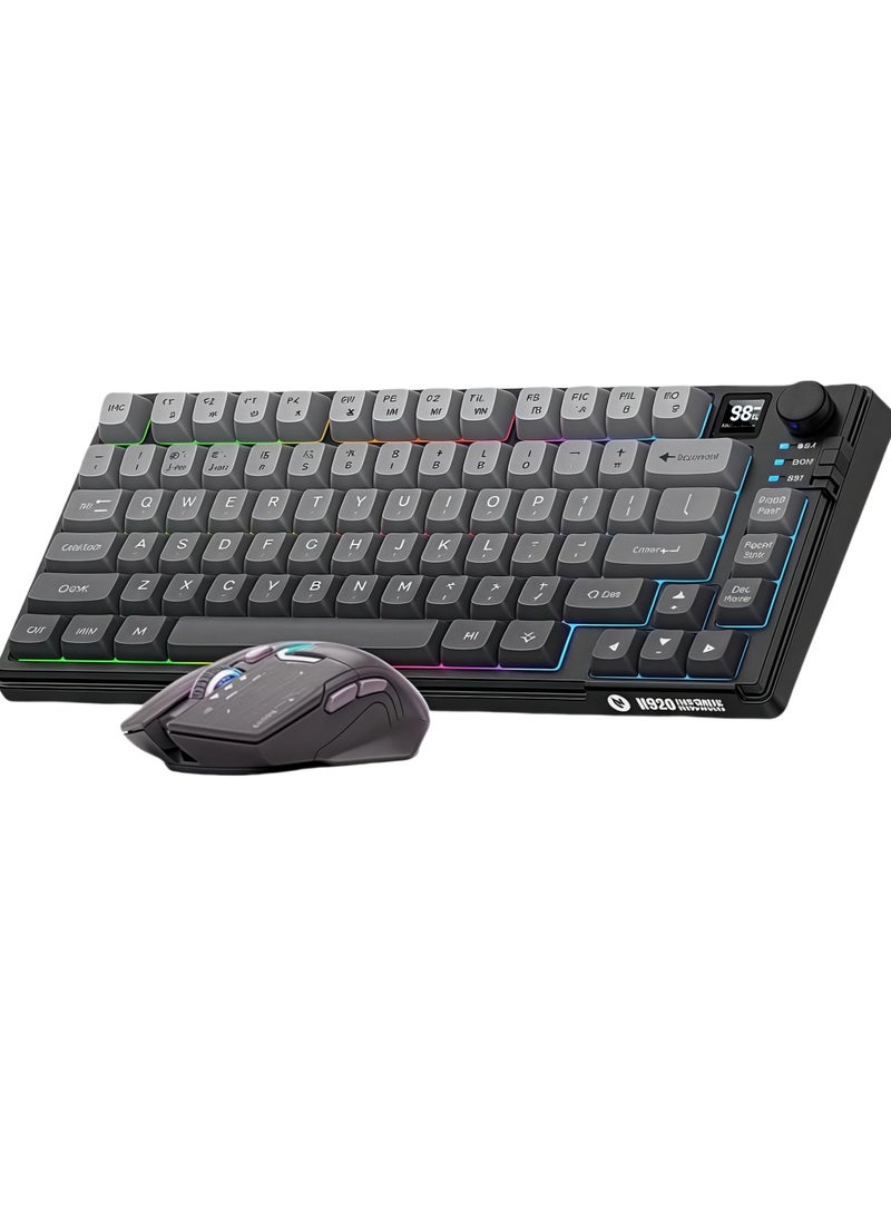 XUNFOX Wireless Gaming Keyboard and Mouse Combination, Glowing Mechanical Feel Keyboard, Ergonomic RGB Optical Mouse, for Gaming/Business  - Image 1
