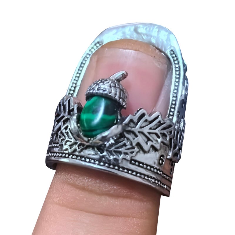 SAMIQU 2PCS Vintage Style Sewing Thimbles for Hand Sewingâ€“Open Nail Acorn Thimble Setï¼ŒMetal Finger Protectors, Thimble Ring for Quilting,Sewing, and Embroideryï¼ˆTwo Sizesï¼‰ - Image 4