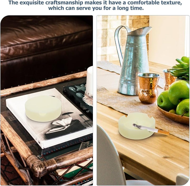 Shatterproof Glow In The Dark Silicone Ashtray With Lid Easy Clean Smokeless Desktop Holder - Image 5