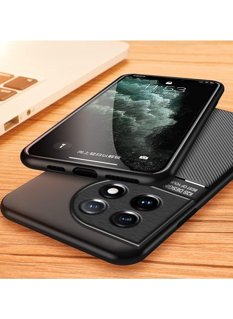 Case Compatible with OnePlus 11 Luxury PU Leather Texture Silicone Phone Protective Cover for OnePlus 11 - Image 3