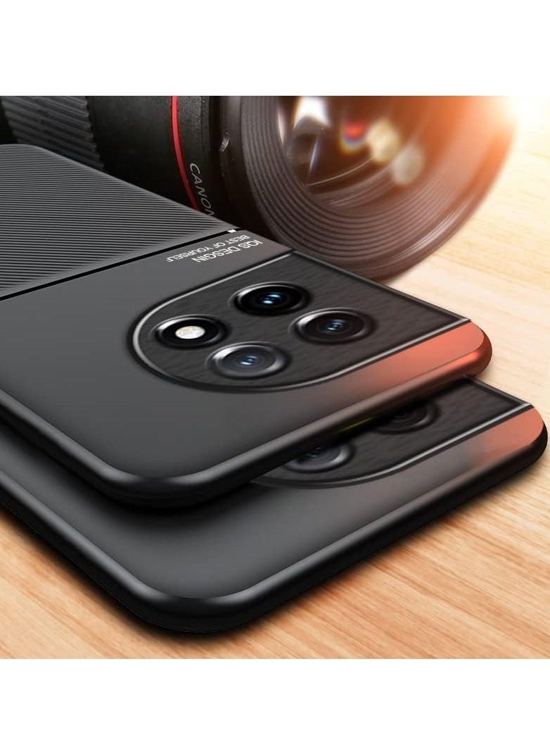 Case Compatible with OnePlus 11 Luxury PU Leather Texture Silicone Phone Protective Cover for OnePlus 11 - Image 4