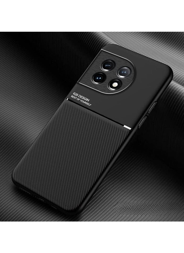 Case Compatible with OnePlus 11 Luxury PU Leather Texture Silicone Phone Protective Cover for OnePlus 11 - Image 1