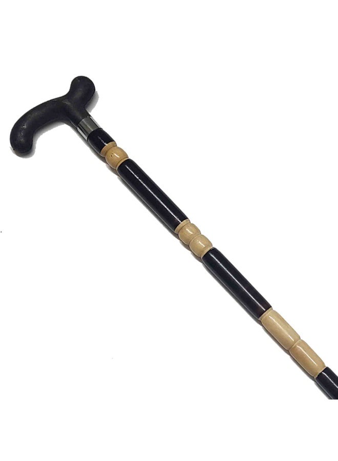 Aswan beech wood cane for men, black and white - Image 2