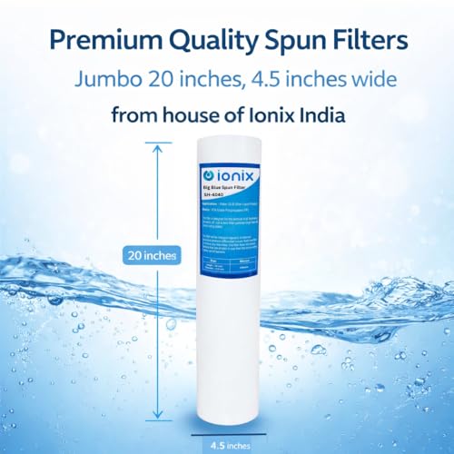 IONIX Whole House Water Filter Spare Filter Cartridge, Jumbo Spun Filter, Big Blue Spun Filter 20 inches, 4.5 Inches OD, Big Blue Filter 20 inch (Pack of 3) - Image 3