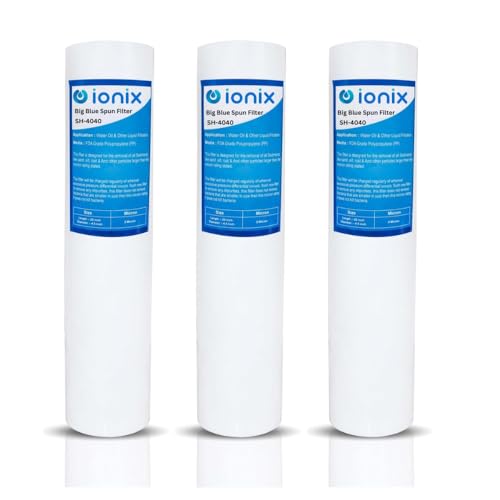 IONIX Whole House Water Filter Spare Filter Cartridge, Jumbo Spun Filter, Big Blue Spun Filter 20 inches, 4.5 Inches OD, Big Blue Filter 20 inch (Pack of 3) - Image 1