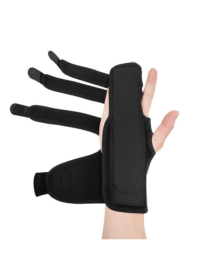 Generic Finger Guards with Removable Splint Finger Support Brace Two or Three Fingers Stabilizer Adjustable Full Finger or Hand Brace for Home Work Sleep Pain Relief Right Hand  - Image 2