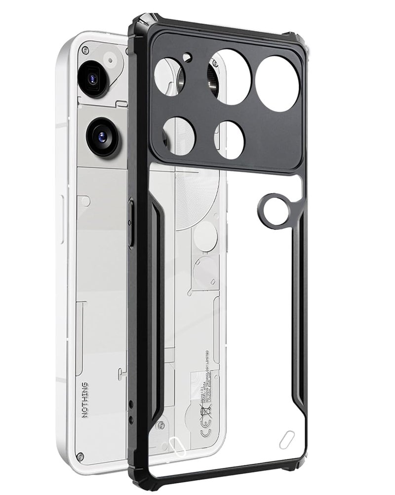 SPAZY CASE غطاء خلفي لهاتف Nothing 3 | غطاء خلفي شفاف من الكريستال الصلب مع حافة TPU، غطاء حماية من السقوط لهاتف Nothing 3 - Image 1