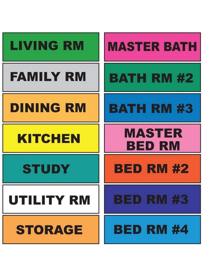 Tag-A-Room Home Moving Labels Color Coded Packing Stickers (140Home) - Image 1