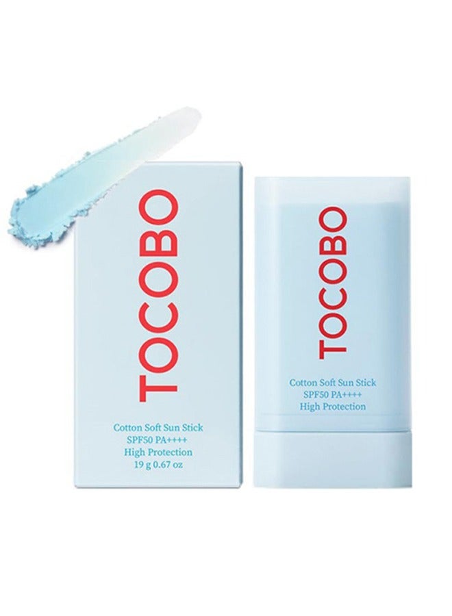 Tocobo Cotton Soft Sun Stick, Apply Sunscreen Stick, Hydrate, Oil control, Brighten and Lightweight SPF50+ PA++++ - 19g / 0.67oz - Image 1