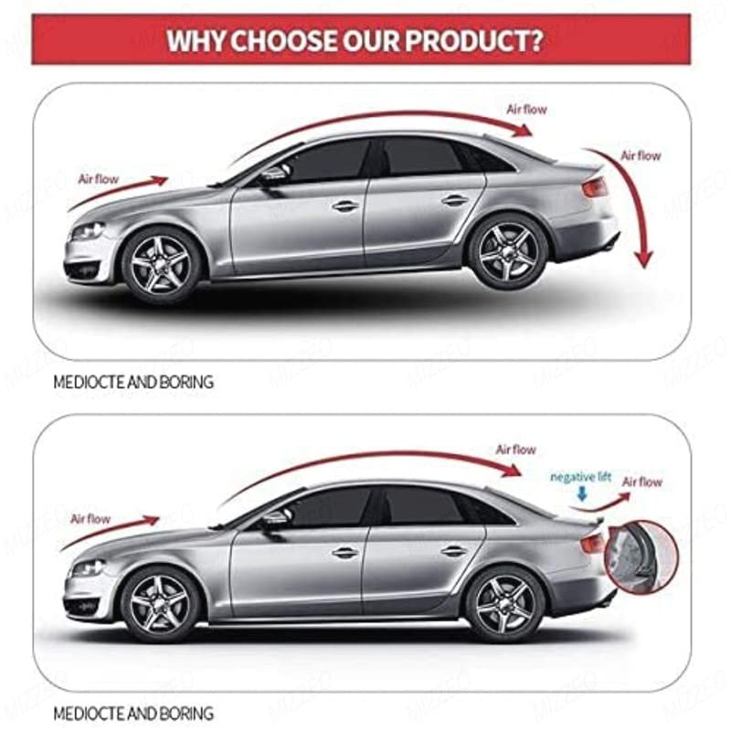 MIZZEO Fiber Trunk Spoiler Lip Punch/Drill Free (150 cm x 3.5 cm, Carbon Black) Compatible with Hyundai Grand i10 (Type-I) 2013-2018 - Image 4