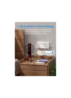 meross Meross Smart Power Strip, 6 AC Outlets and 4 USB Ports, smart extension lead alexa compatible, Compatible with Google Home, SmartThings, Timer and Voice/Remote Control, 2.4GHz WiFi  - Image 4