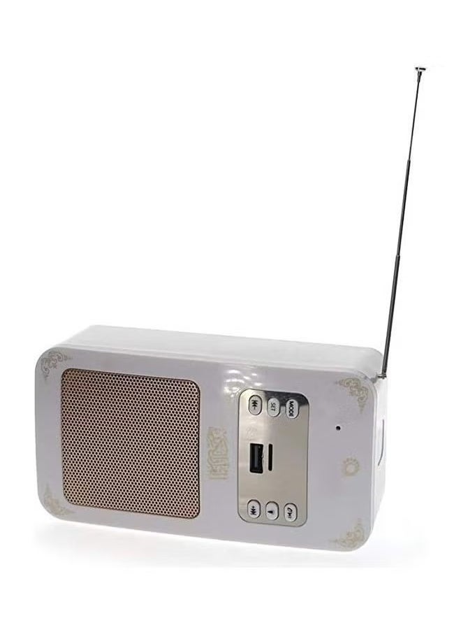 JAJEEK Bluetooth Quran Speaker White – New Model, High-Quality Sound, Portable, LED Light, Supports Multiple Reciters and Translations  - Image 4