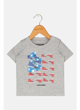 CONVERSE Toddlers Boy Graphic Print T-Shirt, Grey Combo  - Image 1
