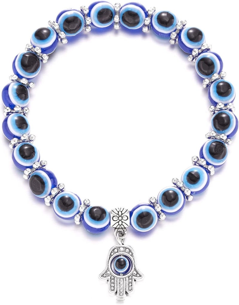 klarako Turkish Blue Eye Bracelet Demon Eye Bracelet,Evil Eye Charms for Bracelets,Evil Eye Beaded Bracelet,Evil Eye Bracelet for Women,Evil Eye Jewelry,Turkish Blue Evil Eye Beaded Bracelet (A) - Image 1