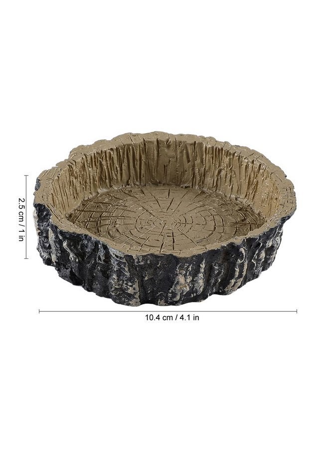 Generic Tree Trunk Food/Water Dish for Amphibians, Reptiles and Other Little Critters, Made from Premium Non-Toxic Resin - Small Size  - Image 2