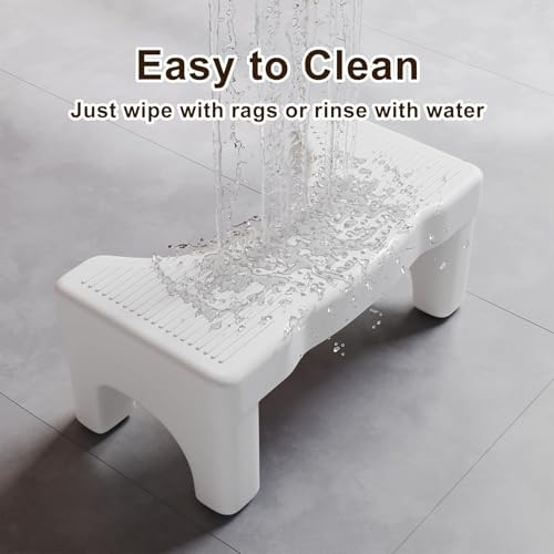 CLAPONE Toilet Stool Bathroom/Bathroom/Stool for Adults/Plastic Potty Step Stool/Anti Constipation Western Toilet/Potty/Footstool Anti-Slip/Combord/Leg Rest/Steps Western/Foot Rest(White, 2 Pcs) - Image 5