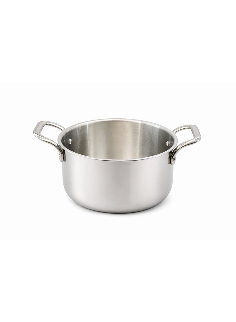 URTRUST UR SERVING PARTNER URTRUST Tri-Ply Stainless Steel Cook Pot without Lid – Stay Cool Handles – Induction & Gas Compatible – Premium 18/10 Steel (Diameter: 28 cm | Capacity: 12.5 L) - Image 1