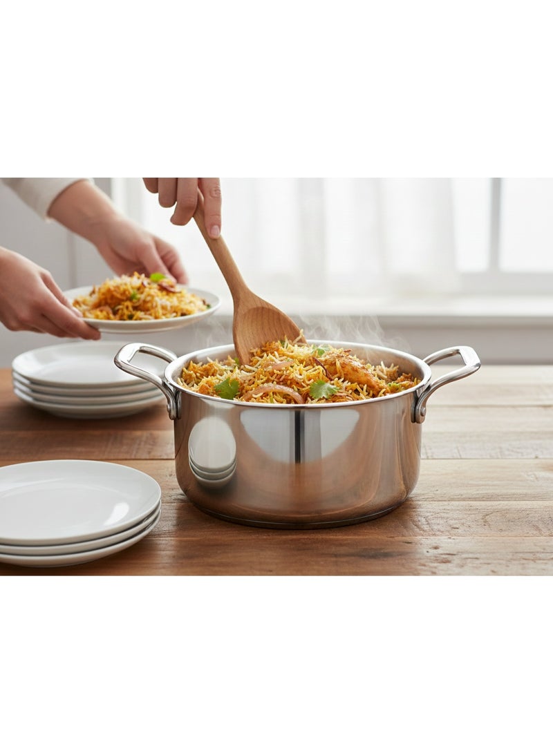 URTRUST UR SERVING PARTNER URTRUST Tri-Ply Stainless Steel Cook Pot without Lid – Stay Cool Handles – Induction & Gas Compatible – Premium 18/10 Steel (Diameter: 28 cm | Capacity: 12.5 L) - Image 5