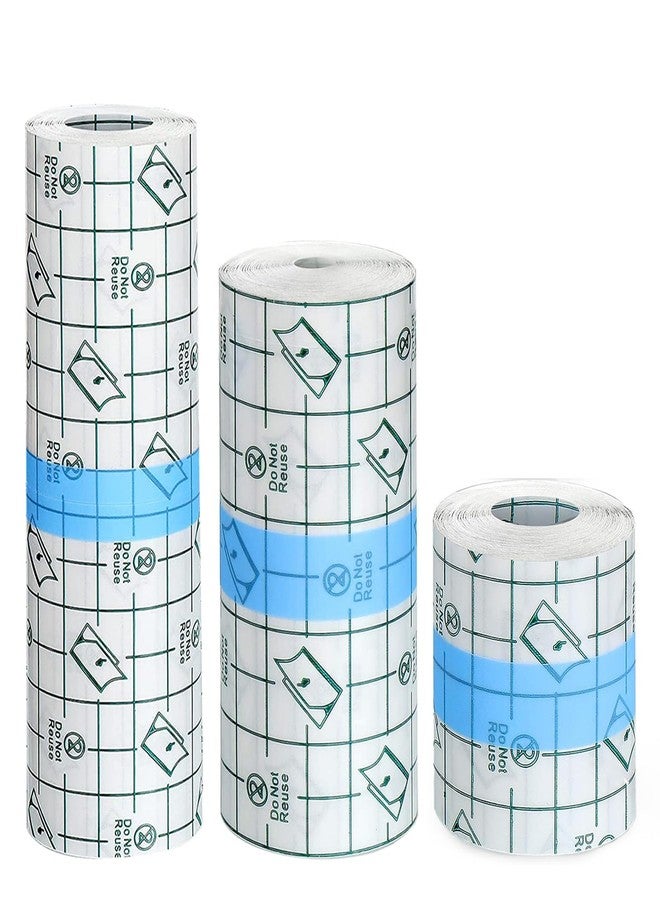 EPDPLAY 3 Rolls Transparent Stretch Adhesive Bandage, Waterproof Clear Film Dressing Bandages, Waterproof Bandages Post Surgical Shower Shield Dressing Tape for Tattoos Swimming (2 Inch, 4 Inch, 6 Inch - Image 1