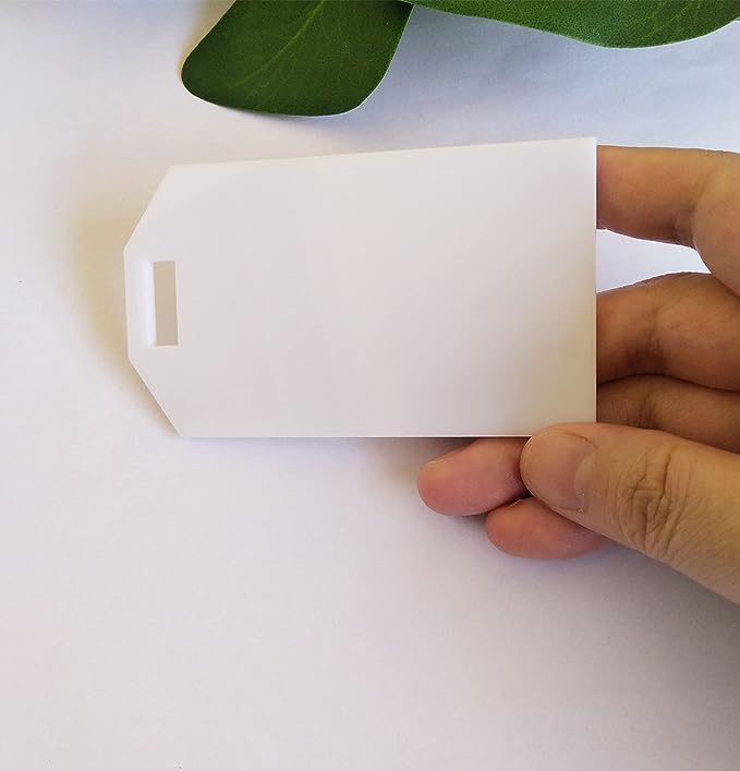 Anistuff 10pcs Acrylic Laser Cut Reserved Tags，Luggage Tag Wedding Place Cards，Acrylic Reserve Seating Tag，Blank Acrylic Keychain (White) - Image 4