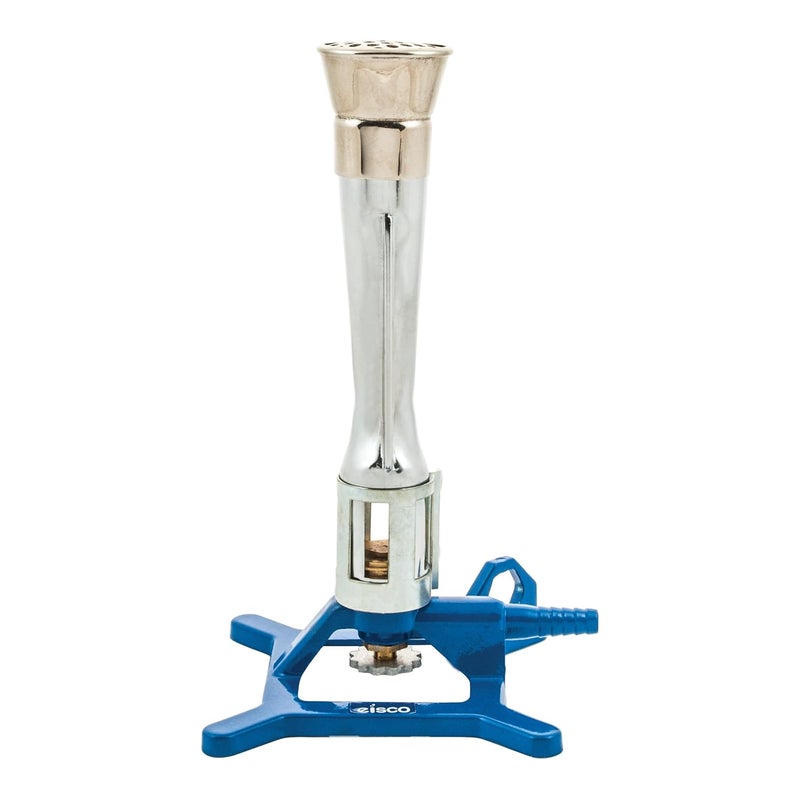 EISCO Meker Bunsen Burner, Natural Gas - Flow Control, Flame Stabilizer, Air Adjustable Cast Iron StabiliBase, Anti-Tip Design with Handle Suitable for use- Labs - Image 1