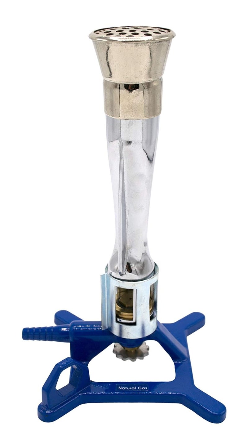 EISCO Meker Bunsen Burner, Natural Gas - Flow Control, Flame Stabilizer, Air Adjustable Cast Iron StabiliBase, Anti-Tip Design with Handle Suitable for use- Labs - Image 2