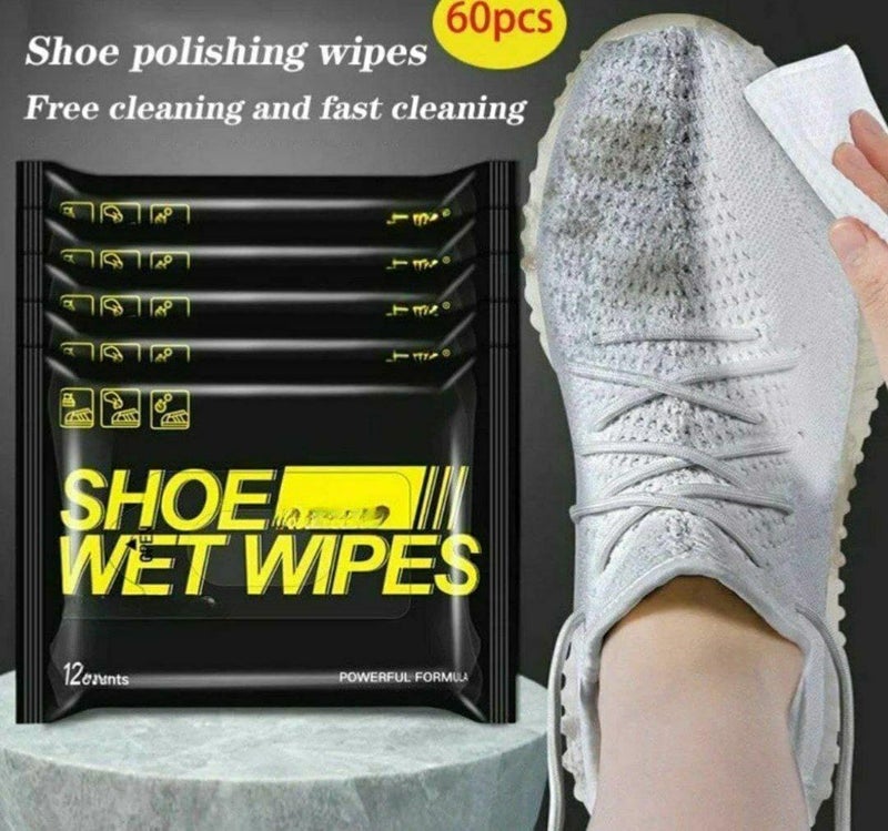 Quick Cleaning Shoe Wipes for All Shoes 60 Pcs | Instant Dirt & Stain Remover for Sneakers White Shoes, Canvas, Leather & Sports Shoes - Image 1