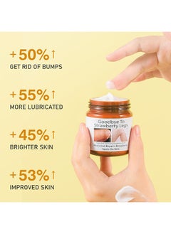 MOOYAM Women's Strawberry Legs Treatment, Rough Bump Body Cream, Dry Skin Lotion, Strawberry Skin Remover, Pilaris Keratosis Pilaris Treatment Moisturising Cream Body Moisturiser For Brightening Dry Areas 120g  - Image 2
