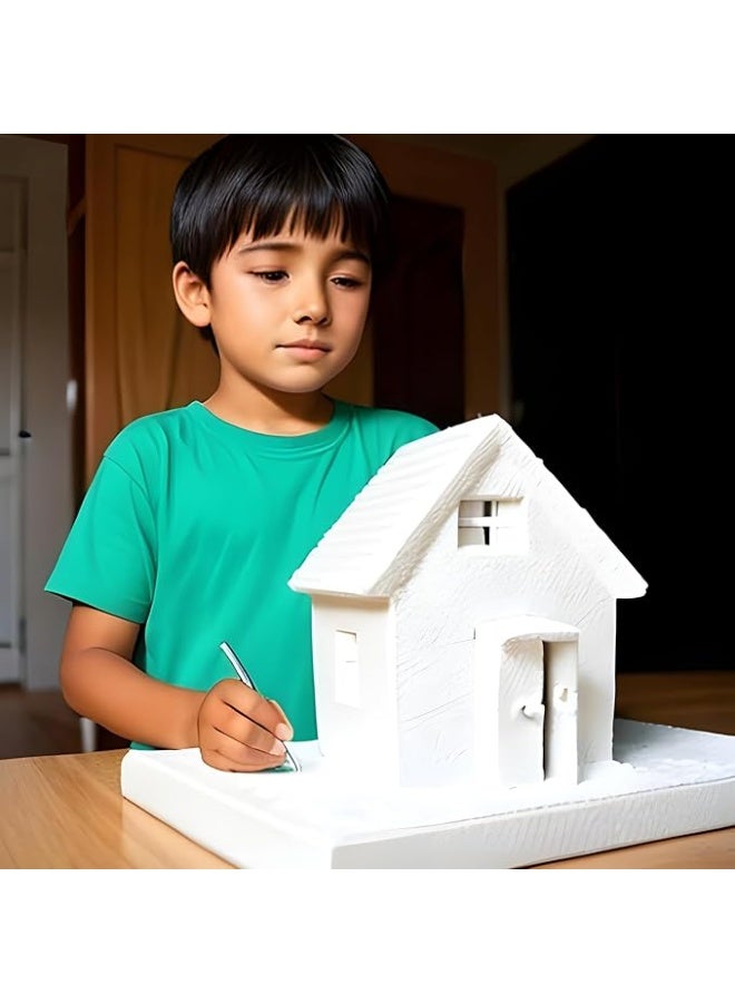 كرافت ماجيك مجموعة من 4 ألواح فوم ستايروفوم بيضاء للحرف اليدوية 60×30×2.5 سم | ألواح بوليستيرين حرارية للنحت الفني، النمذجة، مشاريع المدرسة والحرف اليدوية DIY - Image 2