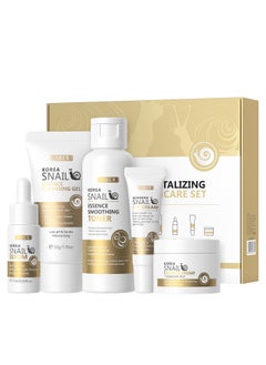 Laikou Korean Snail Skin Care Set - All About Snail Mucin Kit, Travel-Friendly Skin Care Kit with Cleanser, Toner, Serum, Eye Cream, Face Cream, Facial Kit for Women & Girls Hydrating Skin (5Pcs)  - Image 1