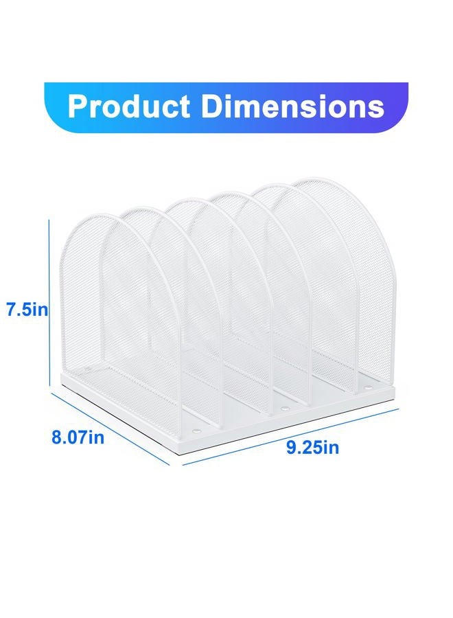 gianotter Desktop File Organizer, Desk Organizer with 5 Compartments, Paper Organizer for Desk, Workspace Organizers for Office Supplies (White) - Image 3
