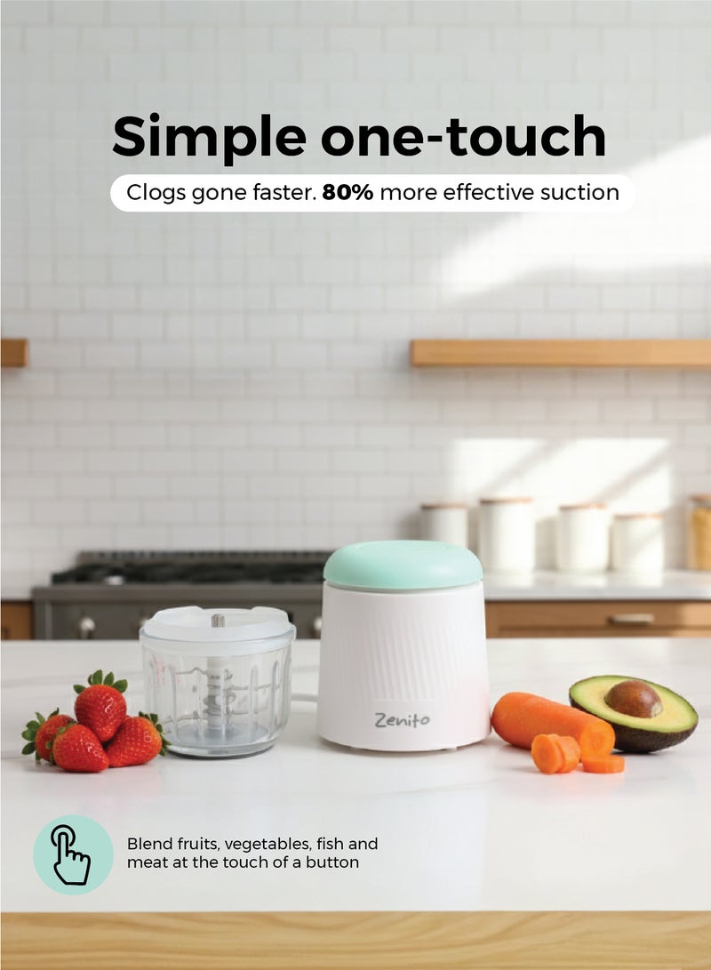 Zenito Mini Baby Food Blender - Fresh Meal Prep-Baby Food Processor Glass Set, Mini Infant Food Maker Blender Machine with 8 Blades And Grinding Disc, Small Blender - Image 2