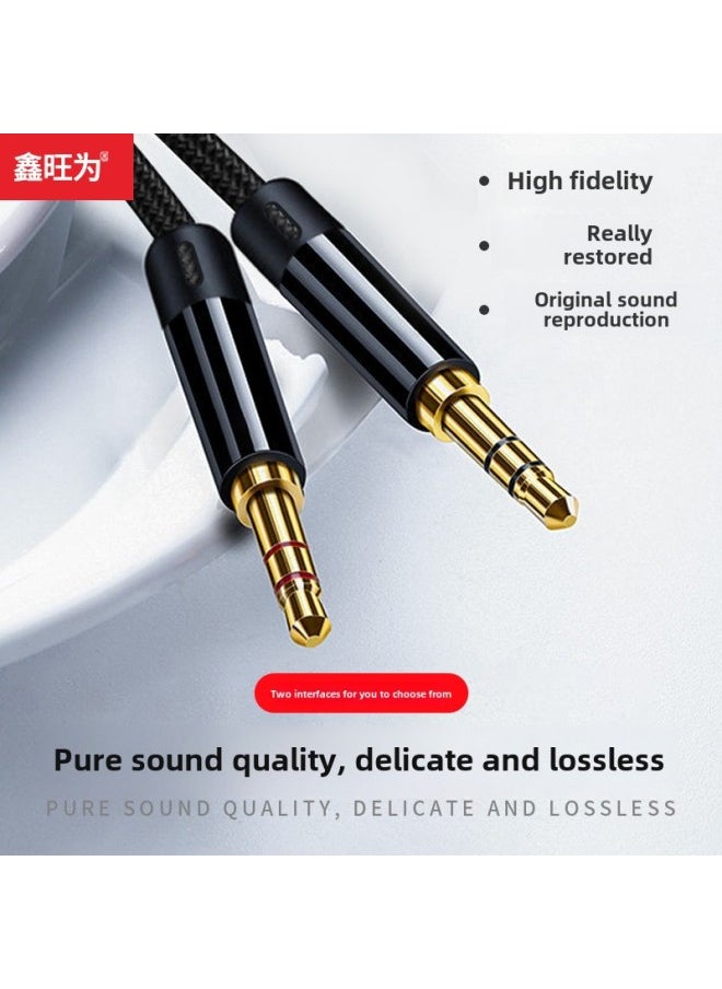Generic 3.5mm Male To Mother Car AUX Audio Line Audio Sound Card Accompaniment Adapter Headset Extension Cord Manufacturers Wholesale-Color:Male-to-male Black Three Sections (bare Wire)-Length:1.5 M  - Image 3