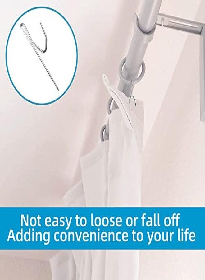Kowibcl Curtain Hooks for Drapes, Drapery Hook Pins for Window Curtain, Door Curtain and Shower Curtain, Silver (50 Pieces) - Image 3