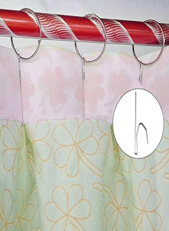 Kowibcl Curtain Hooks for Drapes, Drapery Hook Pins for Window Curtain, Door Curtain and Shower Curtain, Silver (50 Pieces) - Image 5