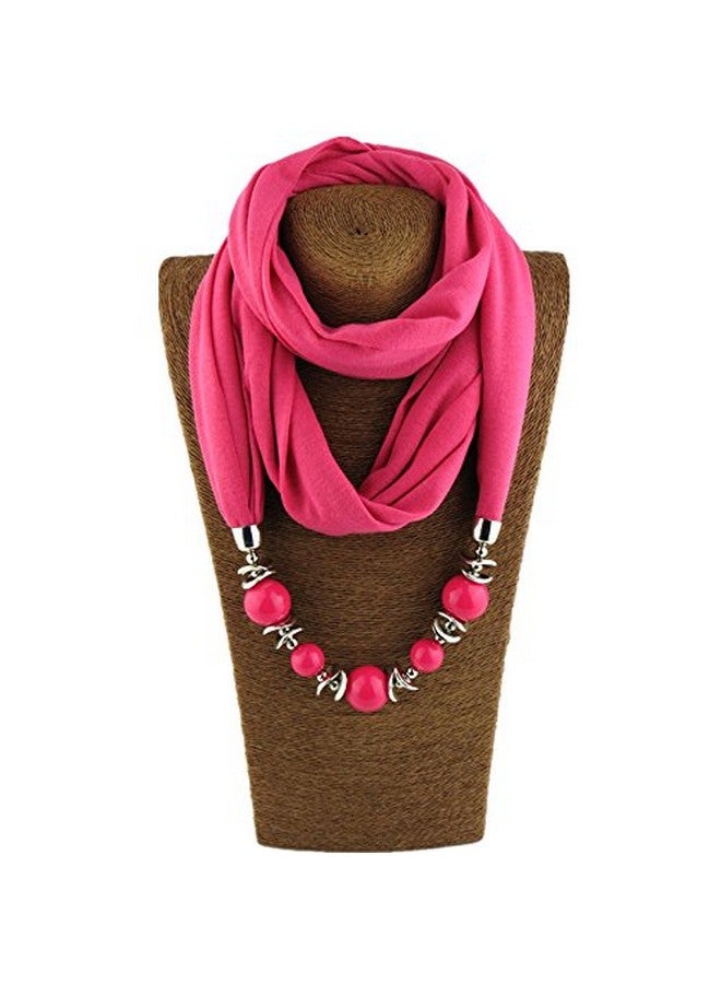 MAC LAWRENCE MAC LAWRENCE Fashion Long Beads Pendant Scarf Necklace for Women and Girls (Rose Red) - Image 2