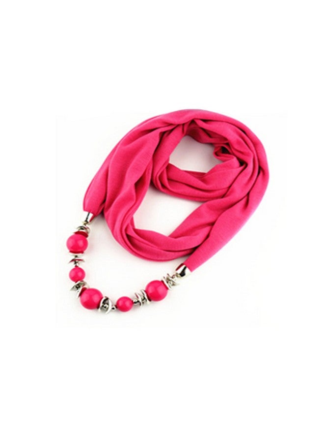 MAC LAWRENCE MAC LAWRENCE Fashion Long Beads Pendant Scarf Necklace for Women and Girls (Rose Red) - Image 3