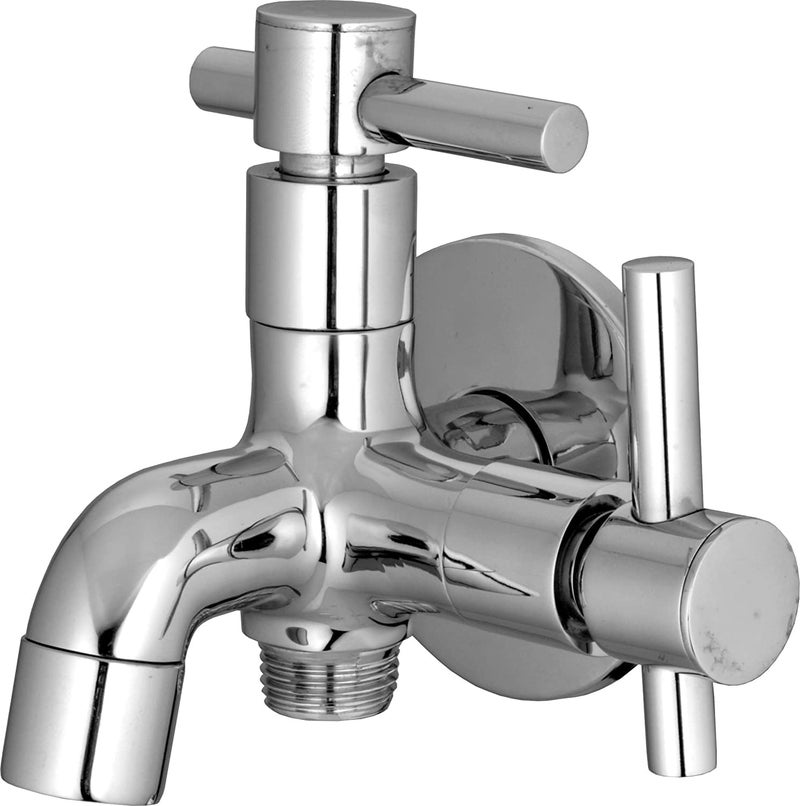 10x Brass Polished Two in One Trim Bib Tap , silver - Image 1