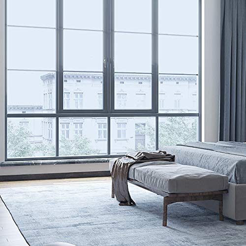 WPCTEV One Way Mirror Window Film Daytime Privacy Heat Control Film Solar Film Non-Adhesive Window Tint for Home and Office Blue & Silver 6 Mil 17.5 Inch x 16.4 Feet - Image 3