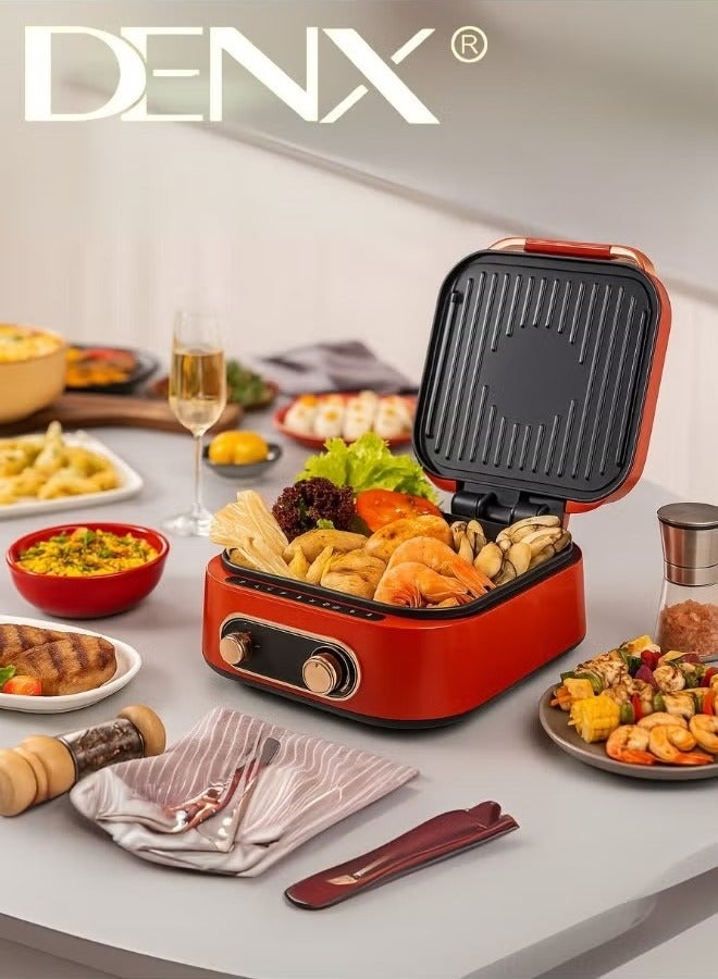 Denx 1800W 2.5L Multifunction Electric Grill with Adjustable Thermostat and Sauce Tray - Image 4