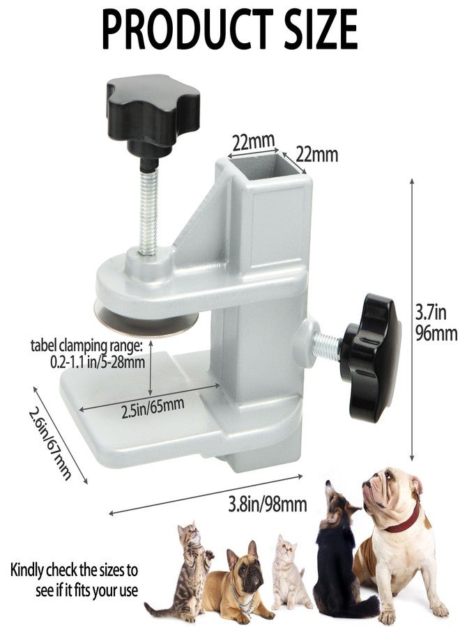 Foxwake 2Pack Pet Grooming Table Arms Clamp Metal, Heavy Duty Aluminium Alloy Dog Cat Hair Cut Holder Accessories Fixture Fixation (Inner Dia 22 * 22mm) - Image 4