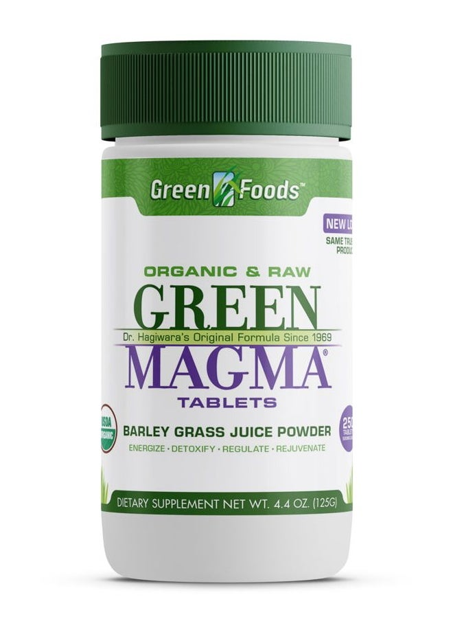 Green Foods Original Green Magma Barley Grass Nutritional Supplement, 250 Tablets (500mg Ea) Certified Organic  - Image 1