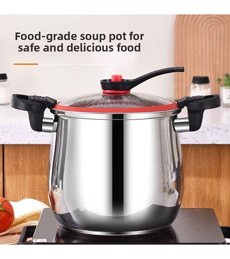 1.32 Gal Stainless Steel Stockpot Dashi Pot With Thickened Bottom Induction Cooker Safe Multi Functional Kitchenware For Soup Porridge Stew Braising - Image 1