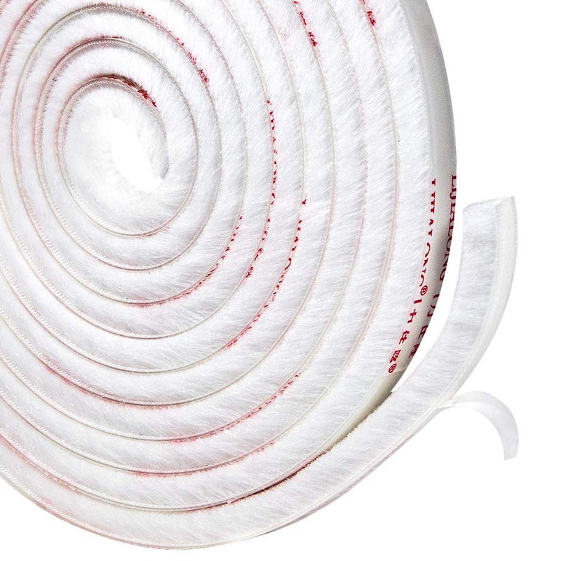 TORRAMI Fuzzy Brush Seal Weatherstripping for Window and Door 1132 inch x 1132 inch x 16 ft SelfAdhesive Felt Insulation Sealing Strip Wind Dust Draft Insect Proof White