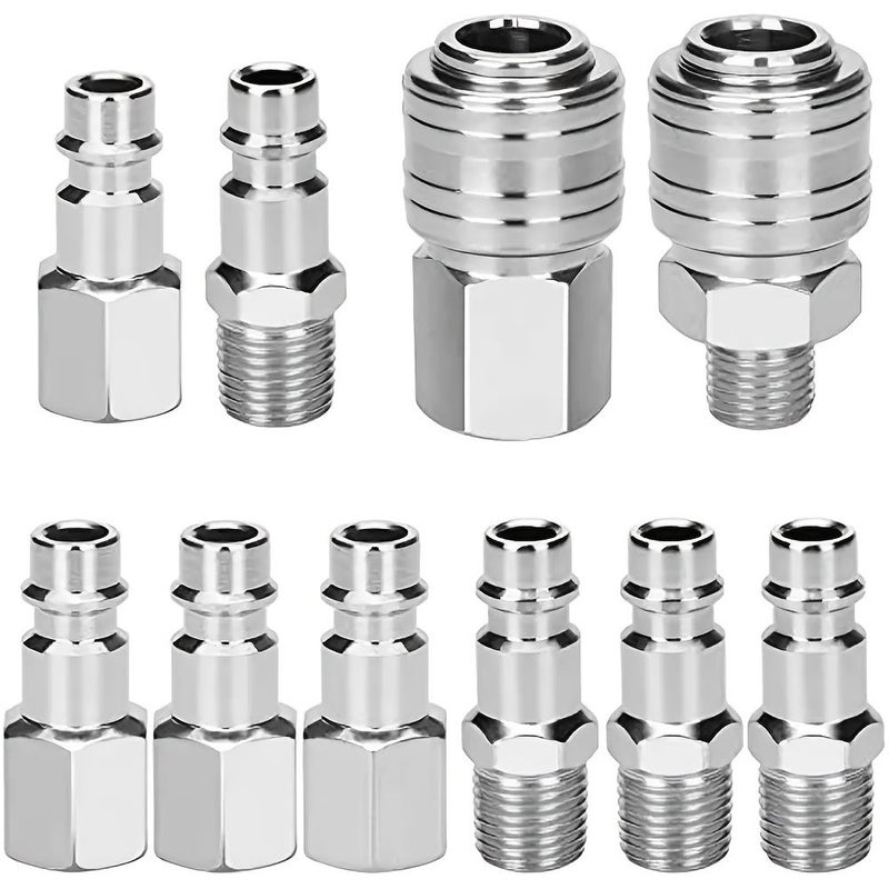 12Pcs European Aviation Air Pump Hose Fitting Kit 1 4 BSP Male Female Quick Release Fittings Rust Proof Coated For EU And US Markets - Image 3