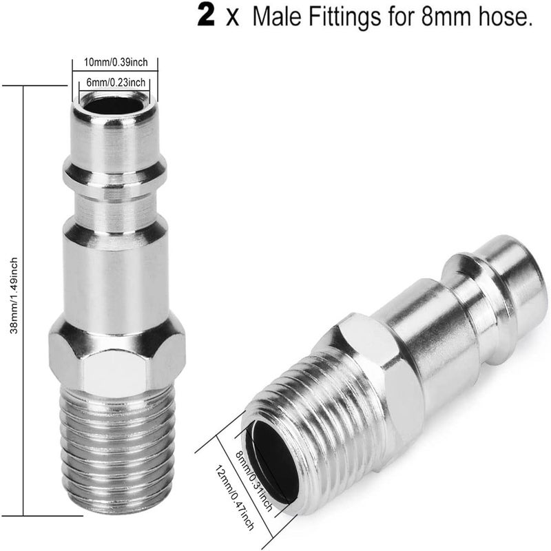 12Pcs European Aviation Air Pump Hose Fitting Kit 1 4 BSP Male Female Quick Release Fittings Rust Proof Coated For EU And US Markets - Image 5