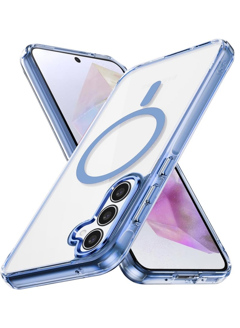 إكس ليفيل لـ Samsung Galaxy A56/A36 5G Case [متوافق مع الشحن اللاسلكي Magsafe] الغطاء الخلفي المغناطيسي واضح Samsung Galaxy A56/A36 الهواتف المحمولة والاكسسوارات أفضل حالة الهاتف الأزرق - Image 1