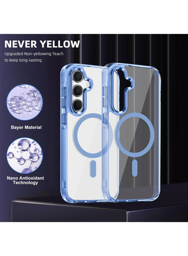 إكس ليفيل لـ Samsung Galaxy A56/A36 5G Case [متوافق مع الشحن اللاسلكي Magsafe] الغطاء الخلفي المغناطيسي واضح Samsung Galaxy A56/A36 الهواتف المحمولة والاكسسوارات أفضل حالة الهاتف الأزرق - Image 2